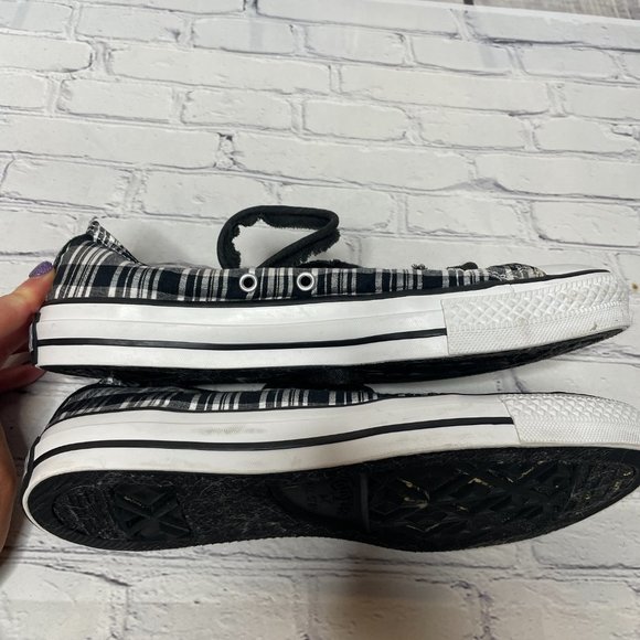 Converse All Star 517626F Women's 10 Black & White Plaid Sneakers Shoes Canvas - Picture 5 of 11